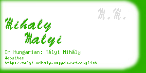 mihaly malyi business card