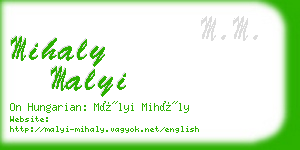 mihaly malyi business card